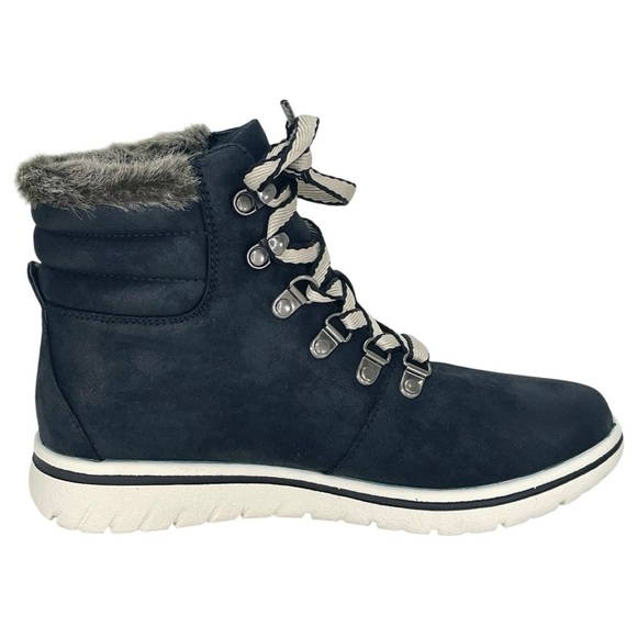 Cliffs White Mountain Hallett Black Fur Trim Womens Ankle Boots Size 7.5M - Picture 5 of 11